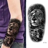 New Waterproof Temporary Tattoo Sticker Lion King Tiger Wolf Forest Mechanical Wild Boat Men Body Art Arm Fake Tatoo Women