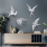 Resin Birds Creative For Wall 3d Sticker Living Room Animal Figurine Wall Murals tv Wall Background Decorative Home Decor Birds