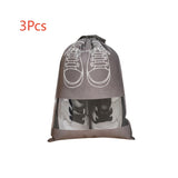 3Pcs Portable Shoes Storage Bag Travel Waterproof Drawstring Pocket Shoes Storage Bag  Closet Organizer Clothing Classified Bag