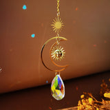 Crystal Sun and Moon Crystals Prism Rainbow Sun Catcher Garden Decoration Hanging Sundrop Window Patio Ornament