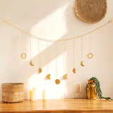 Phase of the Moon Metal Wall Decor Gold Moon Garland Boho Home Decoration Items Bedroom Living Room Wall Hanging Decor Gift