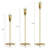 3Pcs/Set Chinese Style Metal Candle Holders Simple Golden Wedding Decoration Bar Party Living Room Decor Home Decor Candlestick
