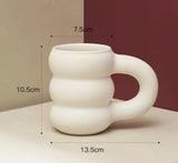 Creative Water Cup Ceramic Mug Nordic Coffee Cups with Big Handrip Colored Ceramics Big Juice Mugs