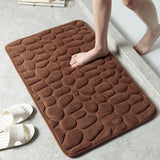 Cobblestone Embossed Absorbent Bath Mat Thicken Non-slip Mat Damp-proof Soft Foot Pad Shower Room Doormat  Memory Foam Pad