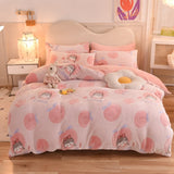 Winter Duvet Cover Thick Fleece Warm Flannel Coral Double Sided Velvet Bedding Single Double Queen King Size Quilt Cover