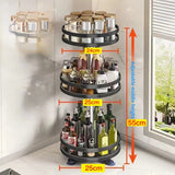 Multi-Layer Rotating Corner Storage Rack for Kitchen, Countertop Use, Carbon Steel, 360° Rotation, Spice Bottles Holders