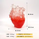 Heart Shape Flower Vase Resin Vase Dried Flower Container Vases Pots Body Sculpture Desktop Flower Pot Home Decoration Ornaments