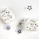 Ins Transparent Star AirPods 1 2 Pro Case With Keychains Charms Cute Fashion Punk Girl for Apple AirPods 3 Pro Vintage Y2k