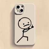 Cartoon Matchman Phone Case For iPhone 11 12 13 14 Pro Max Mini XR XS X 7 8 Plus SE Shockproof Matte Soft TPU Silicone Cover
