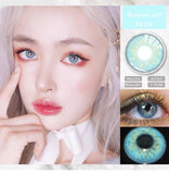 2pcs/Pair Color Contact Lenses Myopia Contact Color Lens Eyes Lenses for Eyes Blue Lenses with Diopters Yearly Cosmetics