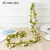 1pcs Artificial Flowers Vine 45pcs / 69pcs Rose DIY Wedding Decoration Fake Flower Home Room Decor Wall Hanging Garland Plants