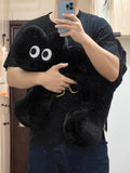 Cartoon Kawaii Walking Black Cat Pillow Back Cushion Desk Sofa Home Decor Kids Child Birthday Present Gift