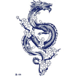 Waterproof Temporary Tattoo Sticker Red Dragon Pattern Men's and Women's Arm Body Art Fake Tattoo