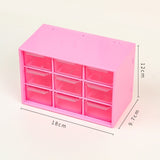 Plastic 9 Grids Desktop Storage Box Jewelry Dust Proof Drawer Desk Organizer Cosmetic Storage Earrings Makeup Container for Home
