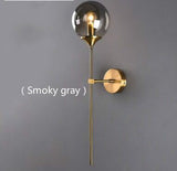 Modern Glass Wall Lamp Creative Golden Sconces Round Nordic Lighting Fixture Home Bedside Living Room Kitchen Decoration Lights