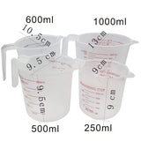 Plastic Transparent Measuring Cup 250/500/1000ml Jug Pour Spout Surface Kitchen Supplies Accessories For Caking Baking Tools