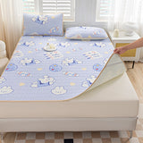 Bed Mattress Latex Ice Mat Cool Summer Panda Cartoon Mattress Folding Soft Cool Pad Three-piece Set Household Non-slip Pad