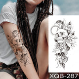 Waterproof Temporary Tattoo Sticker Black Dragon Snake Totem Peony Rose Flower Flash Tatto Women Men Arm Body Art Fake Tattoos