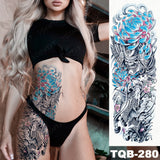 Large Full Arm Sleeve Tattoo Japanese Traditional Samurai Waterproof Temporary Tatoo Sticker Totem Men Women Phoenix Fake Tatto