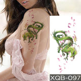 Waterproof Temporary Tattoo Sticker Black Dragon Snake Totem Peony Rose Flower Flash Tatto Women Men Arm Body Art Fake Tattoos