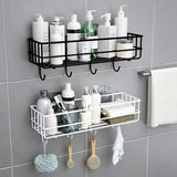 Japanese-style wrought iron bathroom shelf wall-mounted shower gel storage rack toilet free punch toiletry stand