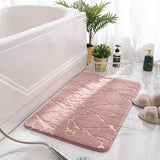 Bath Mats for Bathroom Luxury White and Gold Non Slip and Soft Bathroom Rug Absorbent Bath Rug Decor for Kitchen Indoor