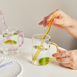 Glass Straws Twist Reusable Straws Heat Resistant Glass Straw Drinking Milk Tea Long Stem Glass Staw