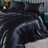 blending Mulberry Silk Bedding Set Silky High-end Queen Size Duvet Cover Set with Fitted Sheet Luxury Bedding Sets King Bed Sets