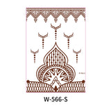 Henna Tattoo Brown Mehndi Stickers for Hand Temporary Tattoos Body Art Tatoo Waterproof for Women Fake Tatoo Hena Design