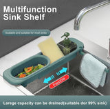 Adjustable Length Kitchen Sink Drain Basket Dish Drainer for Soap Towel Rack Supply Kitchen Accessories Shelf Storage Rack