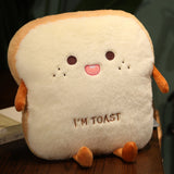 Plush Bread Pillow Cute Simulation Food Toast Soft Doll Warm Hand Pillow Cushion Home Decoration Kids Toys Birthday Gift