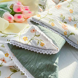 Flowers Soft Skin Friendly Summer Blanket Lace Super Soft Comfortable Quilted Quilt Thin Machine Wash Single Double Bed Quilts