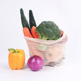 Cotton Mesh Vegetable Bags Produce Bag Reusable Cotton Mesh Vegetable Storage Bag Kitchen Fruit Vegetable with Drawstring