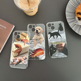 cute bread dog cartoon cat silicone soft back cover for iphone x xr xsmax 7 8 plus 12 mini 13 11 14 pro max phone case conque