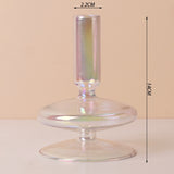 Luxury Iridescent Candle Holders Decor for Table Nordic Rainbow Vase Flower Home Decoration Glass Candlestick Wedding Centerpiec