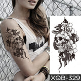 Waterproof Temporary Tattoo Sticker Black Dragon Snake Totem Peony Rose Flower Flash Tatto Women Men Arm Body Art Fake Tattoos