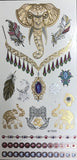 1PC Summer Style Men Women Body Art Gold Metallic Tattoo Sticker  Chain Bracelet Fake Jewelry Waterproof Temporary Tattoo