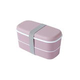 Plastic Double-layer Bento Box Sealed Leak-proof Food Storage Container Microwavable Portable Picnic School Office Lunchbox