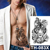 Waterproof Temporary Tattoo Sticker Lion Family Flash Tatto Tiger Wolf Moon Crown Flower Body Art Arm Fake Tatoo Men Women