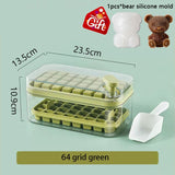 One-button Press Type Ice Mold Box Plastics Ice Cube Maker Ice Tray Mold With Storage Box With Lid Bar Kitchen Accessories