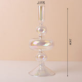 Luxury Iridescent Candle Holders Decor for Table Nordic Rainbow Vase Flower Home Decoration Glass Candlestick Wedding Centerpiec