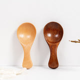 Mini Natural Wooden Spoon Scoop Tea Coffee Condiment Salt Seasoning Sugar Spoon Ice Cream Tea Leaf Roung Scoop Spoon