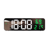 Digital Alarm Clock Temperature Humidity Calendar Snooze Electronic Table Clock Night Mode 12/24H USB Wall Mounted LED Clock