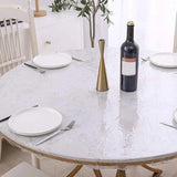 65-180cm Transparent Waterproof Round Elastic Edged Table Cover PVC Home Simple Convient Kitchen Catering Protector Tablecloth