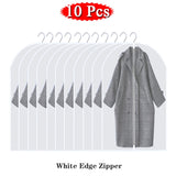 5/10Pcs Dustproof Cloth Cover Bags Clothes Hanging Garment Dress Suit Coat Dust Cover Home Storage Bag Pouch Case Organizer