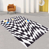 Nordic Style Checkerboard Plush Living Room Carpet Irregular Shaped Creative Home Decoration Girl Bedroom Sofa Lounge Large Rugs