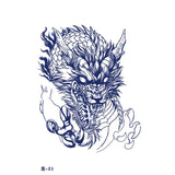 Waterproof Temporary Tattoo Sticker Red Dragon Pattern Men's and Women's Arm Body Art Fake Tattoo