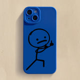 Cartoon Matchman Phone Case For iPhone 11 12 13 14 Pro Max Mini XR XS X 7 8 Plus SE Shockproof Matte Soft TPU Silicone Cover