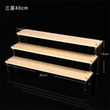 1-5 Tier Acrylic Wooden Display Stand Ransparent Ladder Shelf Hand-made Figure Toy Animation Car Model Perfume Storage Rack