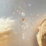 Crystal Sun and Moon Crystals Prism Rainbow Sun Catcher Garden Decoration Hanging Sundrop Window Patio Ornament